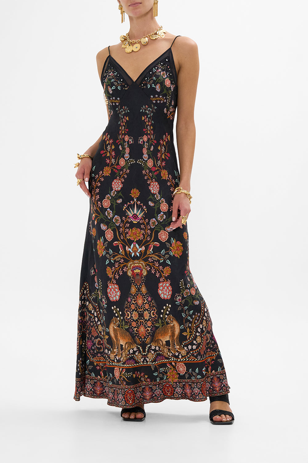 AMERI FLOWER JACQUARD STRAIGHT DRESS