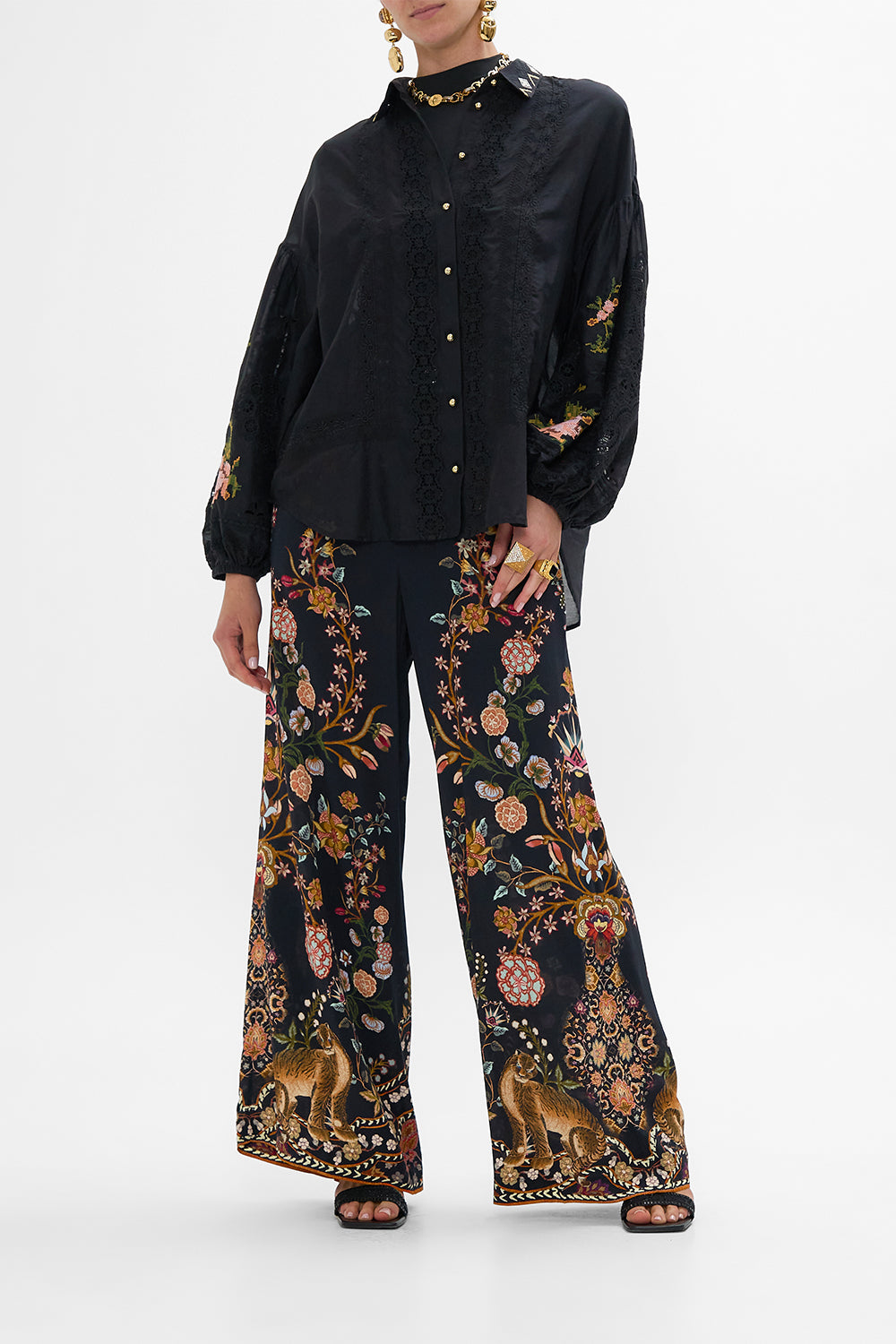 CAMILLA Straight Leg Relaxed Trouser Loom to Tomb print