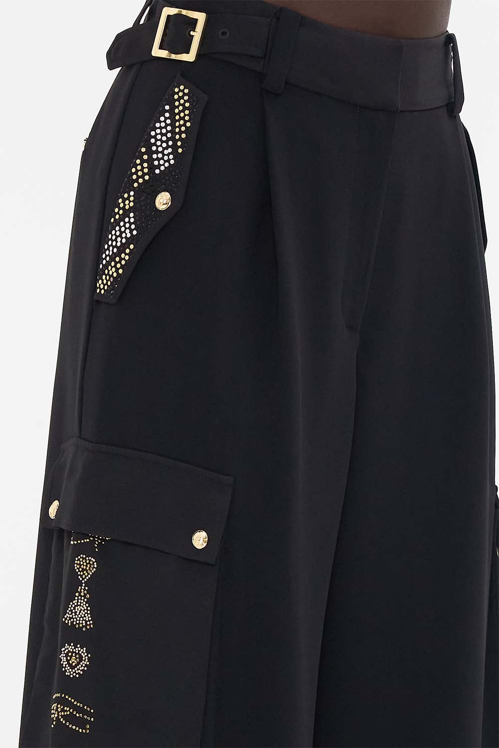 CAMILLA Utility Pant in Cartouche Kingdom print. 