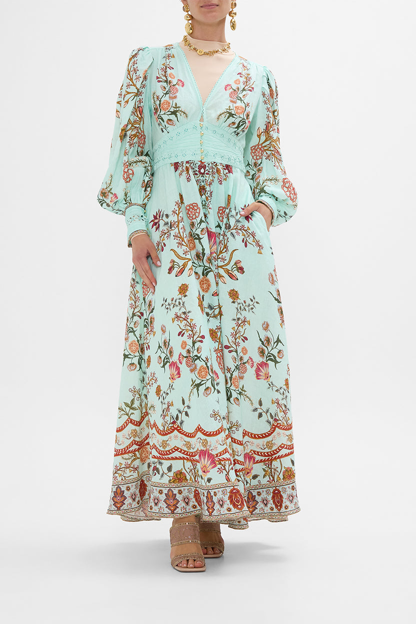 SHAPED WAISTBAND DRESS WITH GATHERED SLEEVES SISTERHOOD OF THE ROSE main image 1