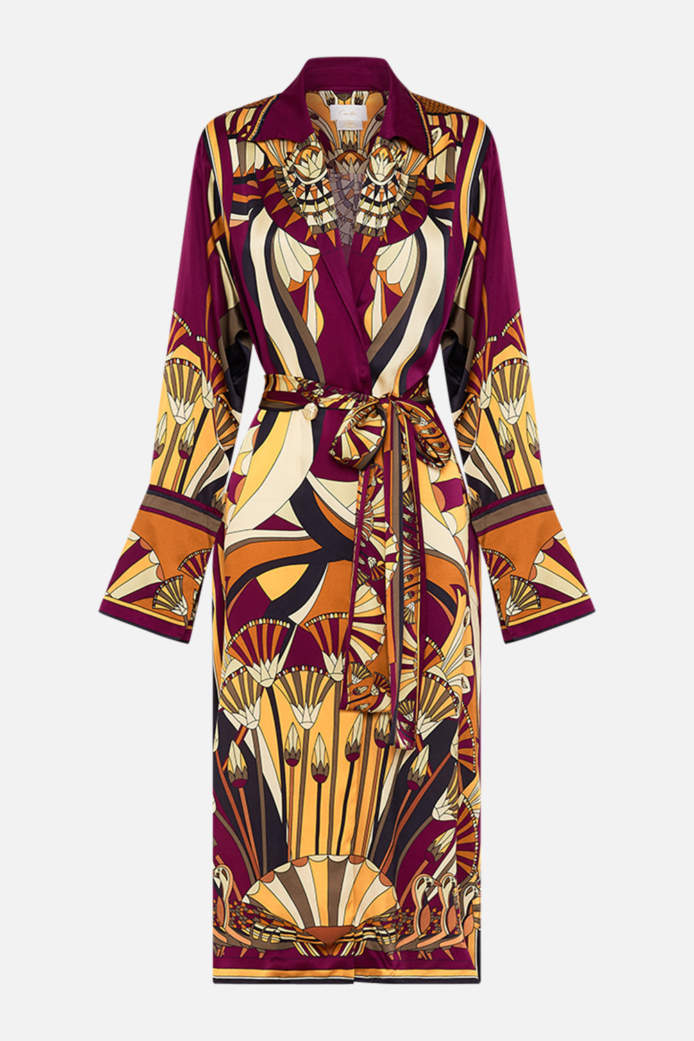 CAMILLA Split Cuff Soft Coat in Desert Delerium print. 