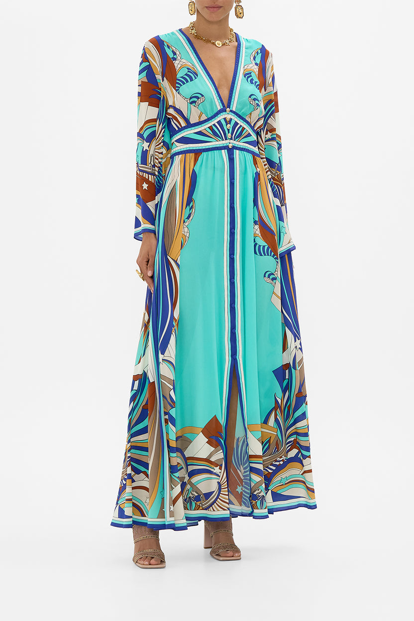 KIMONO SLEEVE DRESS WITH SHIRRING DETAIL PALACE MUSE