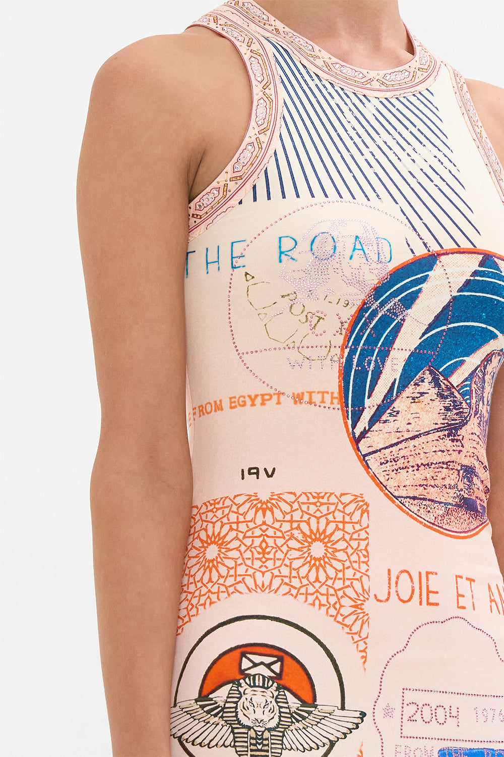 CAMILLA  jersey tank dress in Haute Passport print.  