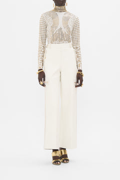 CAMILLA Hotfix Turtle Neck with Buttons in Valley of the Queens print