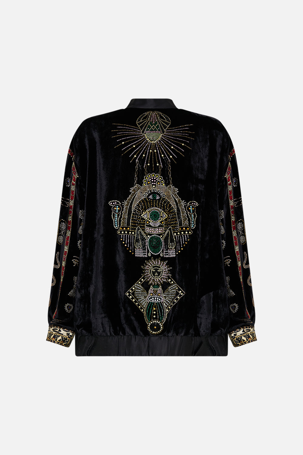 The Cat Worship Velvet Longline Varsity Jacket CAMILLA AU CAMILLA