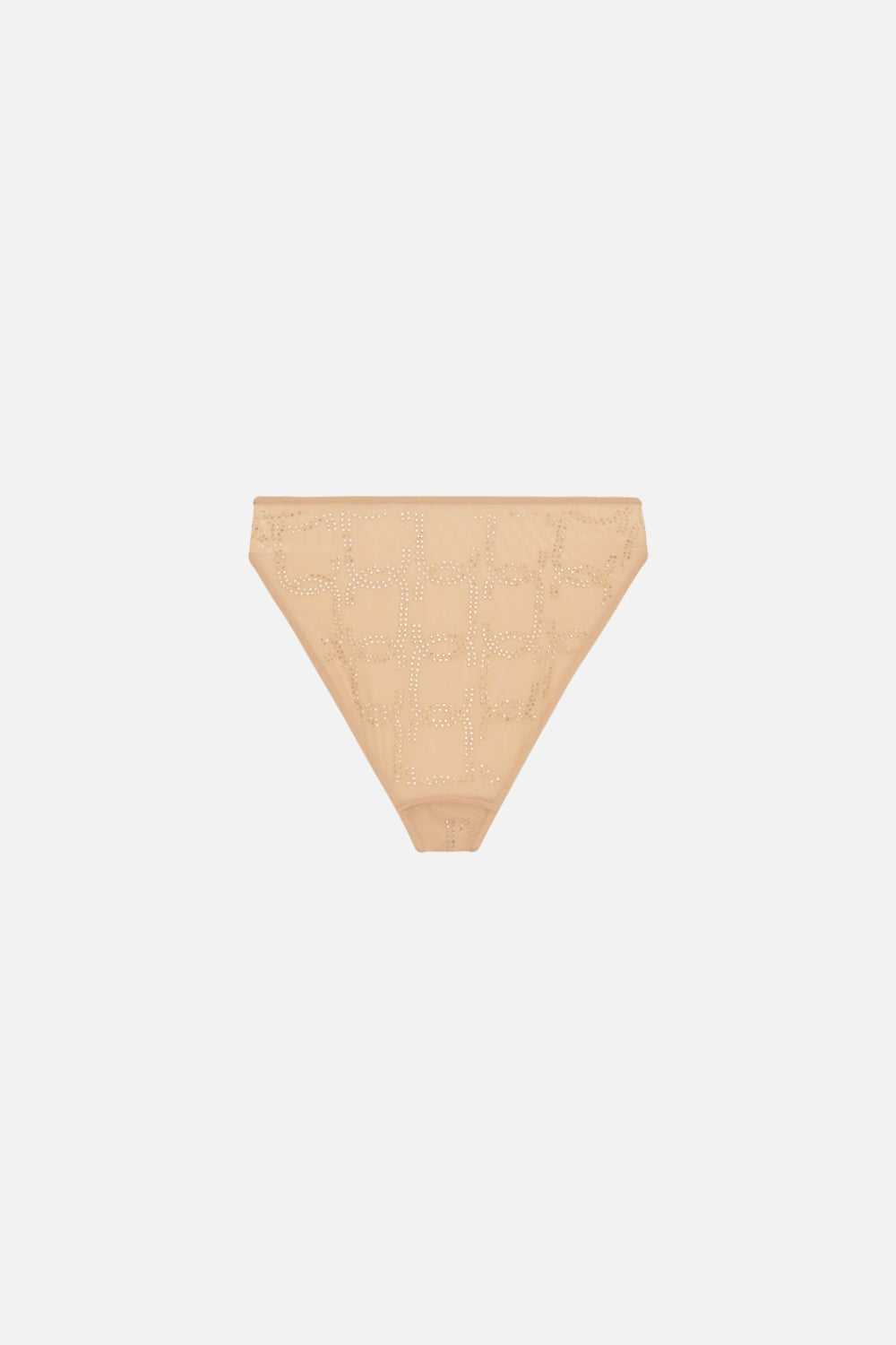 CAMILLA nude mesh high waist high leg brief in Solid Nude