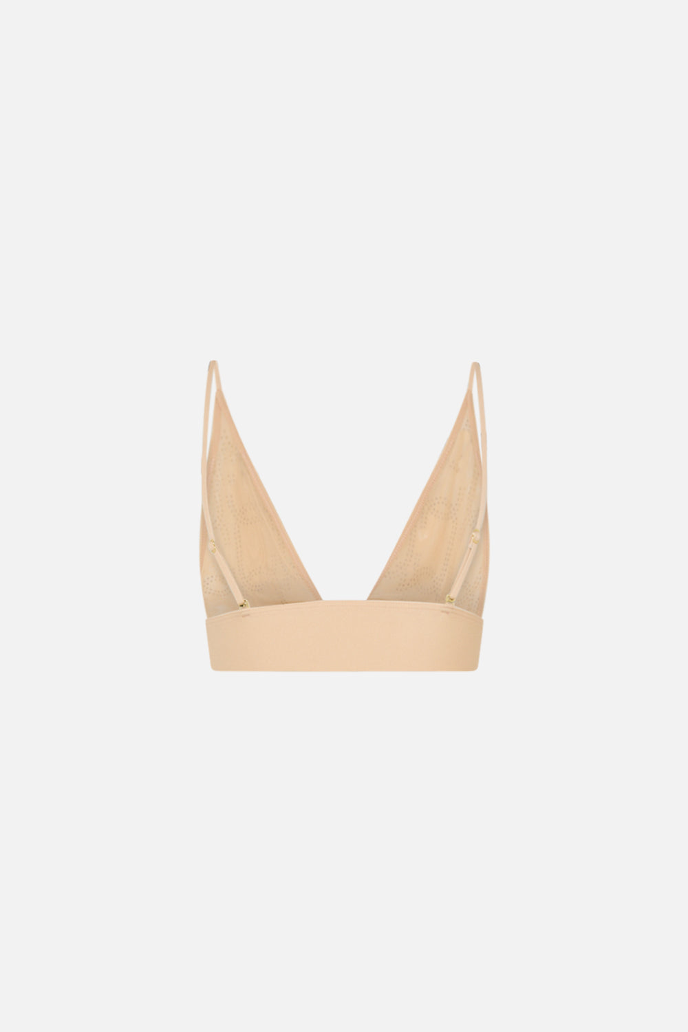 CAMILLA nude mesh soft pull on tri bra in Solid Nude