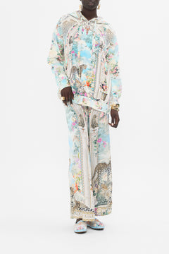 CAMILLA Silk Band Oversized Hooodie With Pockets in We Always Have Alexandria Print. 