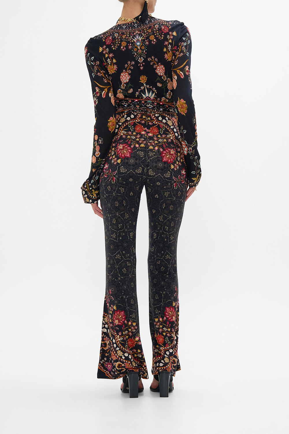 CAMILLA Jersey Flare Pant in Loom to Tomb print