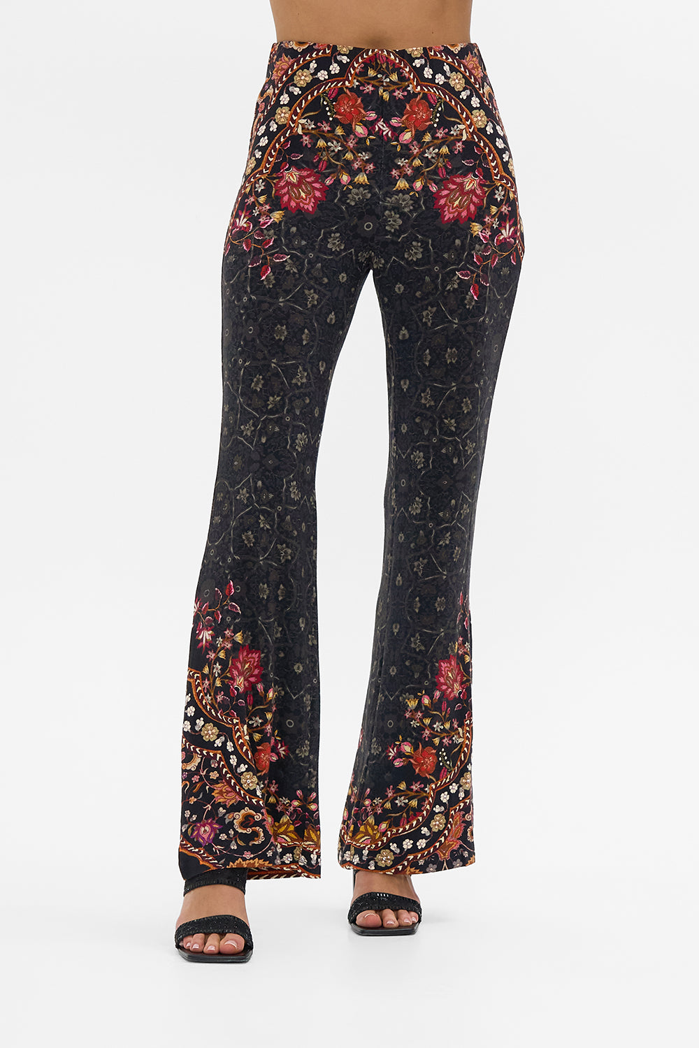 CAMILLA Jersey Flare Pant in Loom to Tomb print