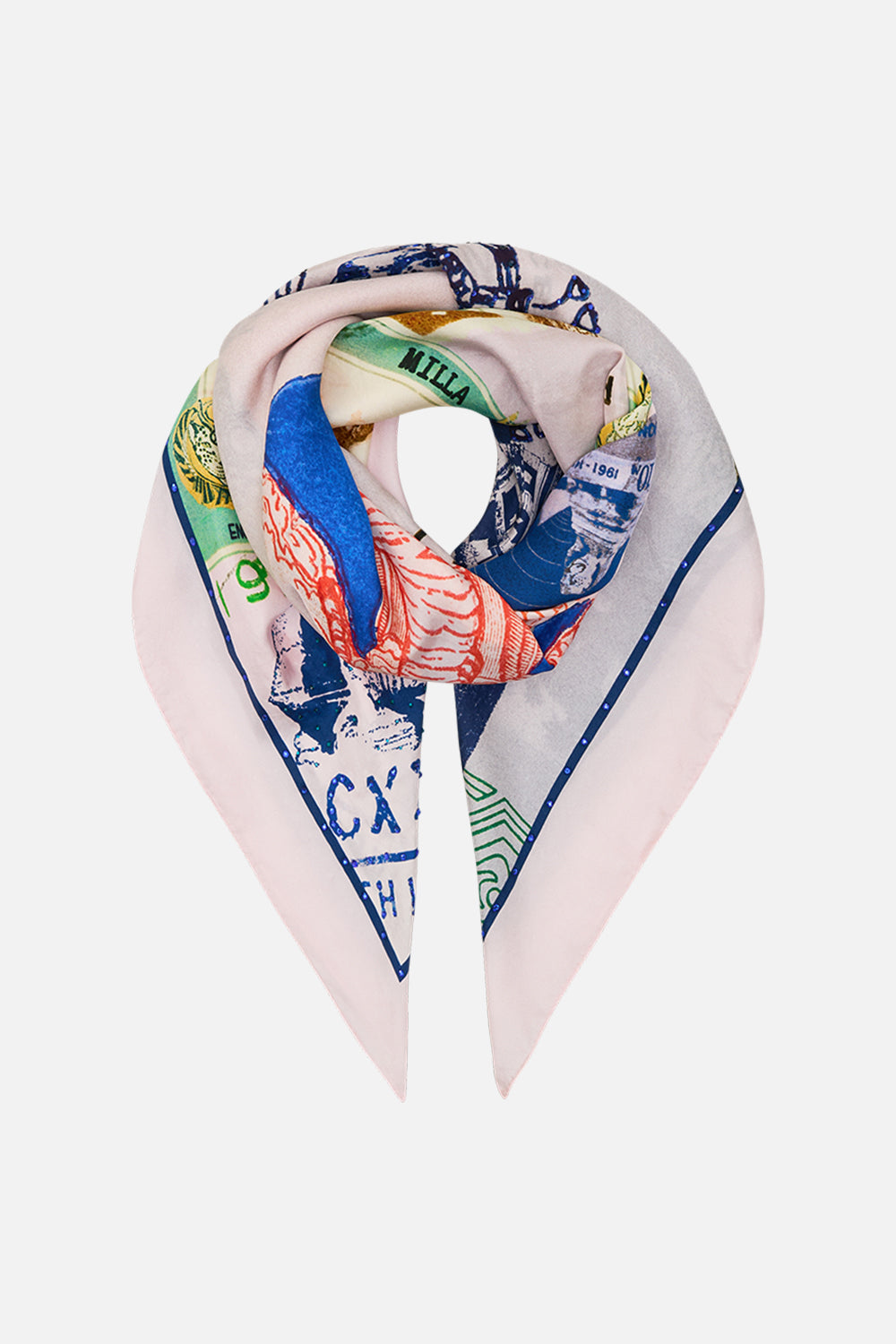 CAMILLA large square scarf in Haute Passport print. 