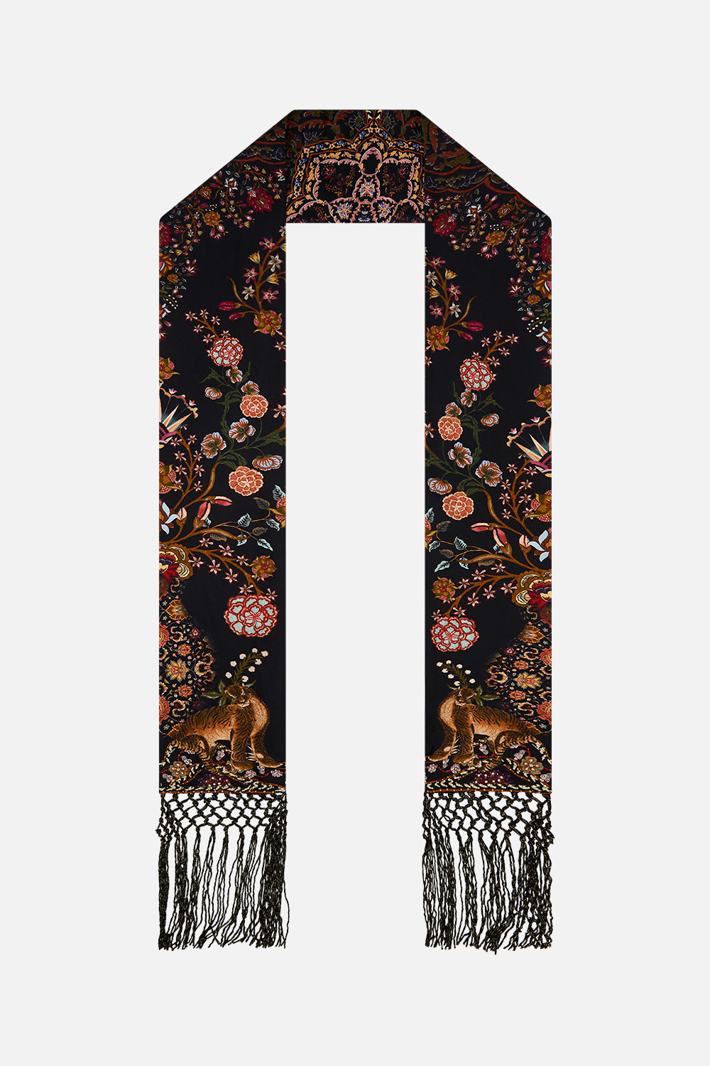 CAMILLA Long Skinny Scarf Loom to Tomb print