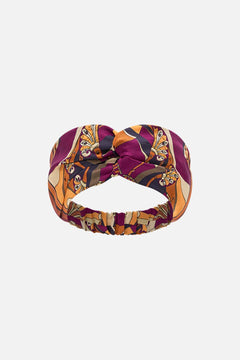 CAMILLA Woven Twist Headband in Desert Delerium print. 
