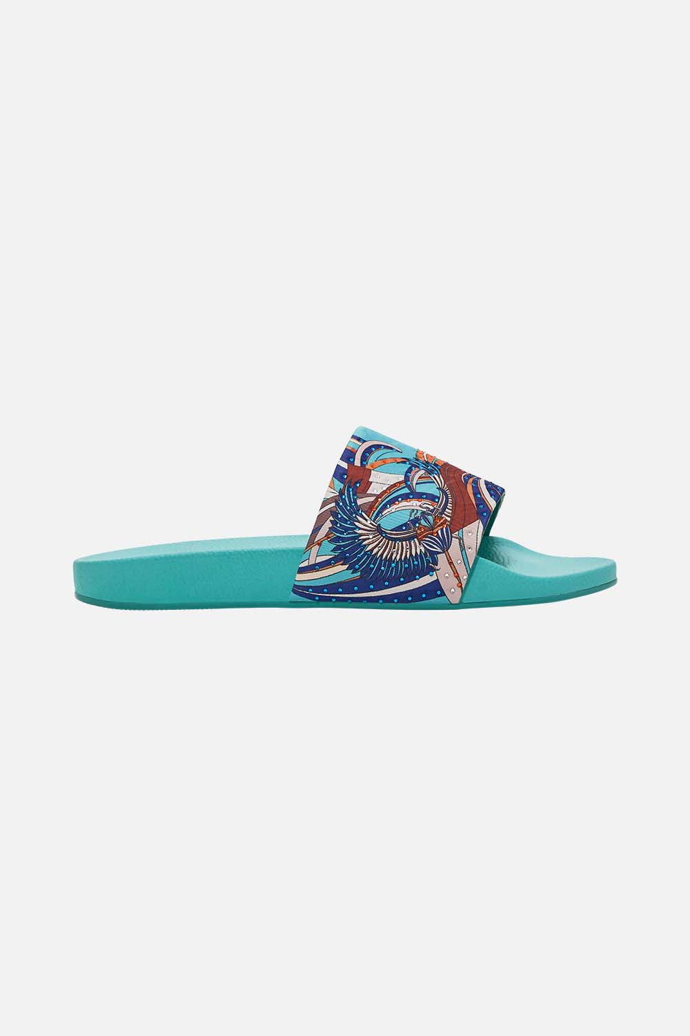 CAMILLA Amellia Pool Slides in Oasis Oracle print. 