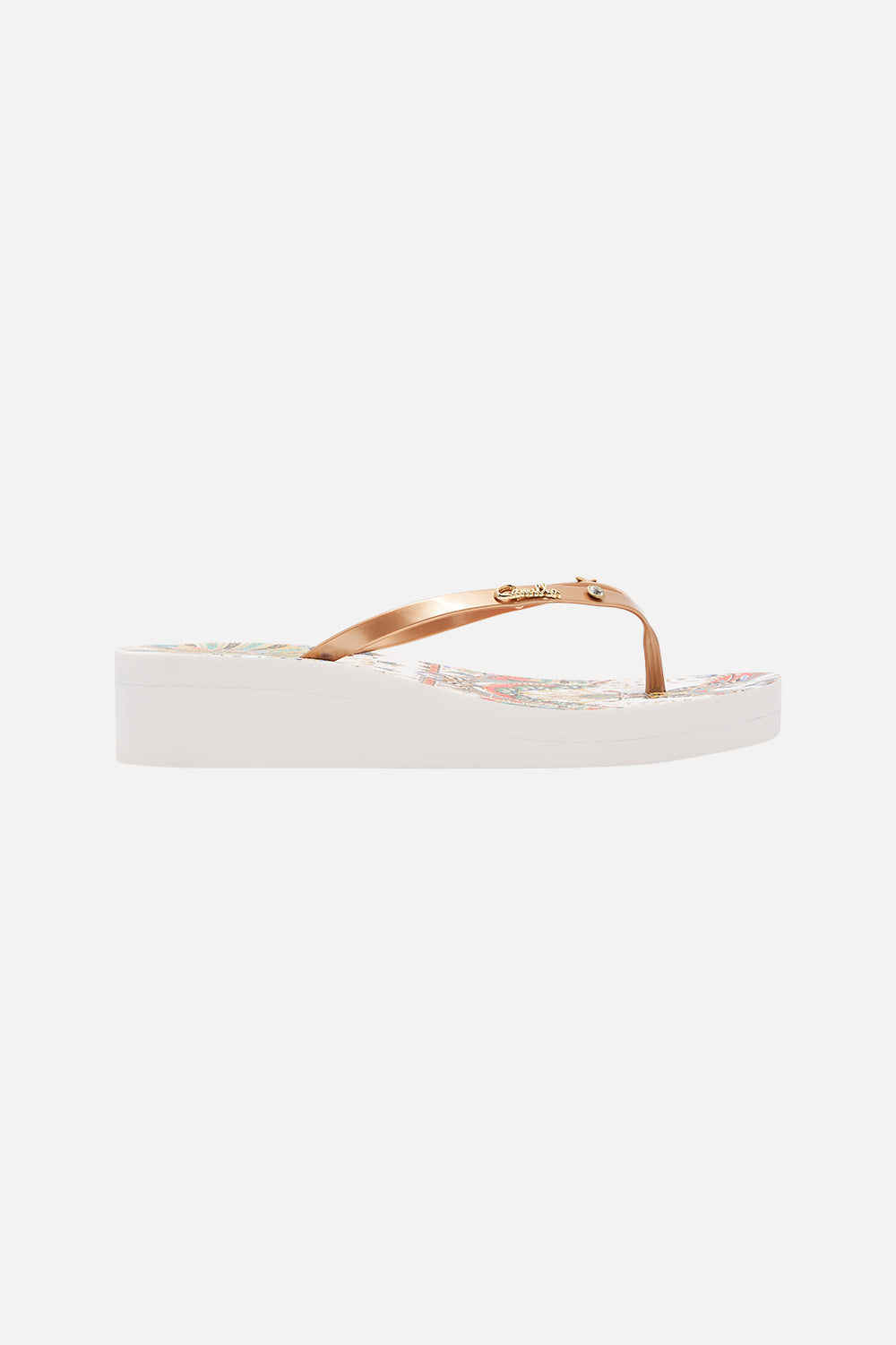 Shop white and gold thongs Cheap Sale