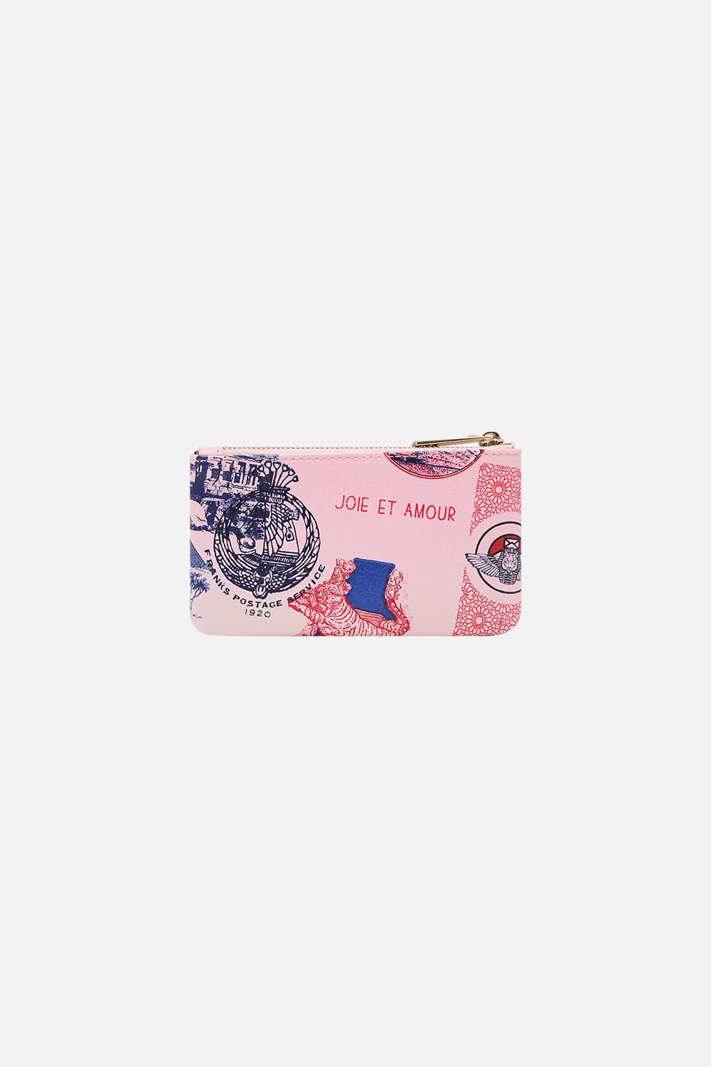 CAMILLA zipped cardholder pouch in Haute Passport print.