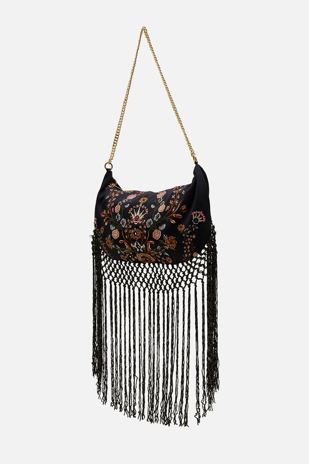 CAMILLA Crescent Clutch Shoulder Bag in Loom to Tomb print