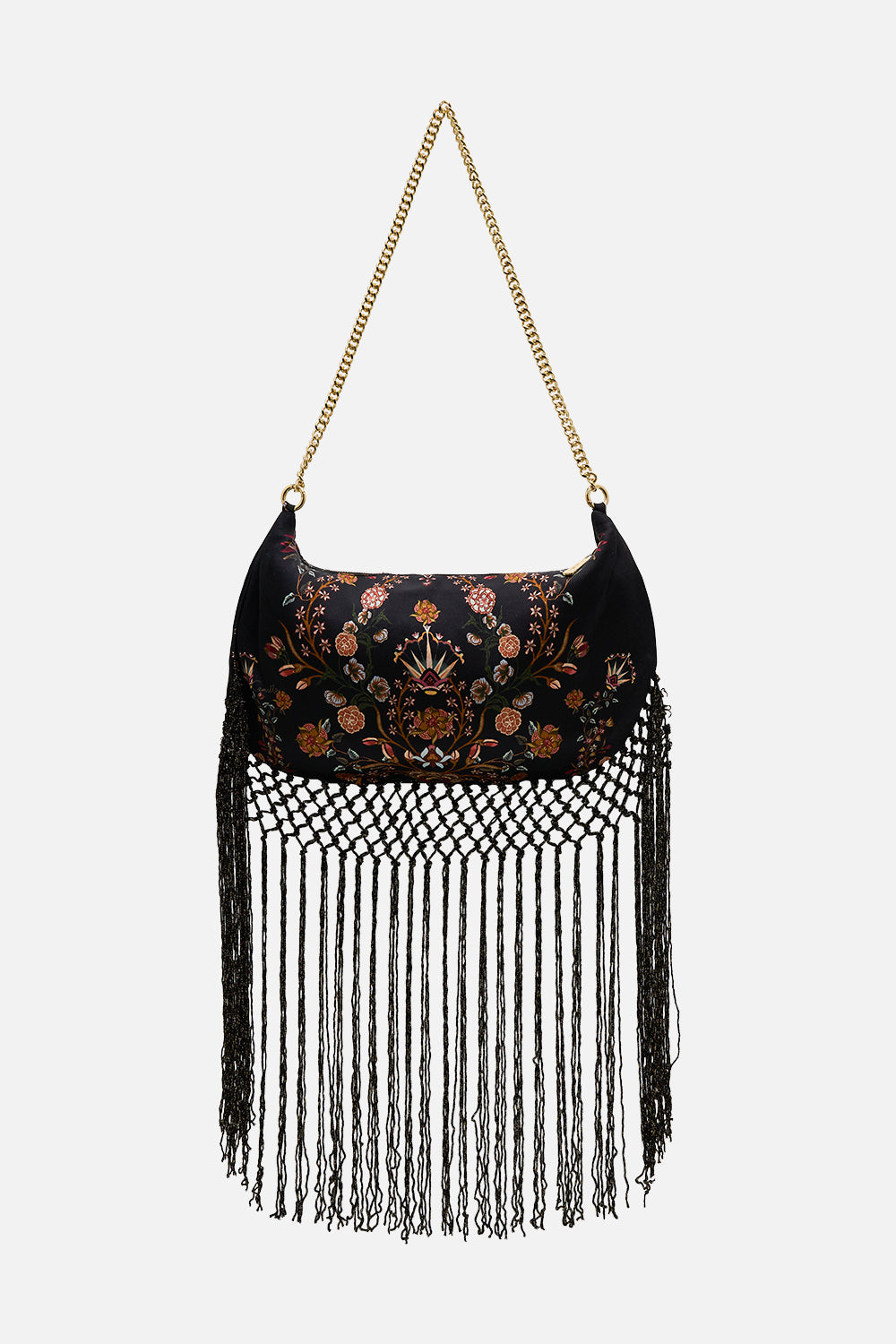 CAMILLA Crescent Clutch Shoulder Bag in Loom to Tomb print