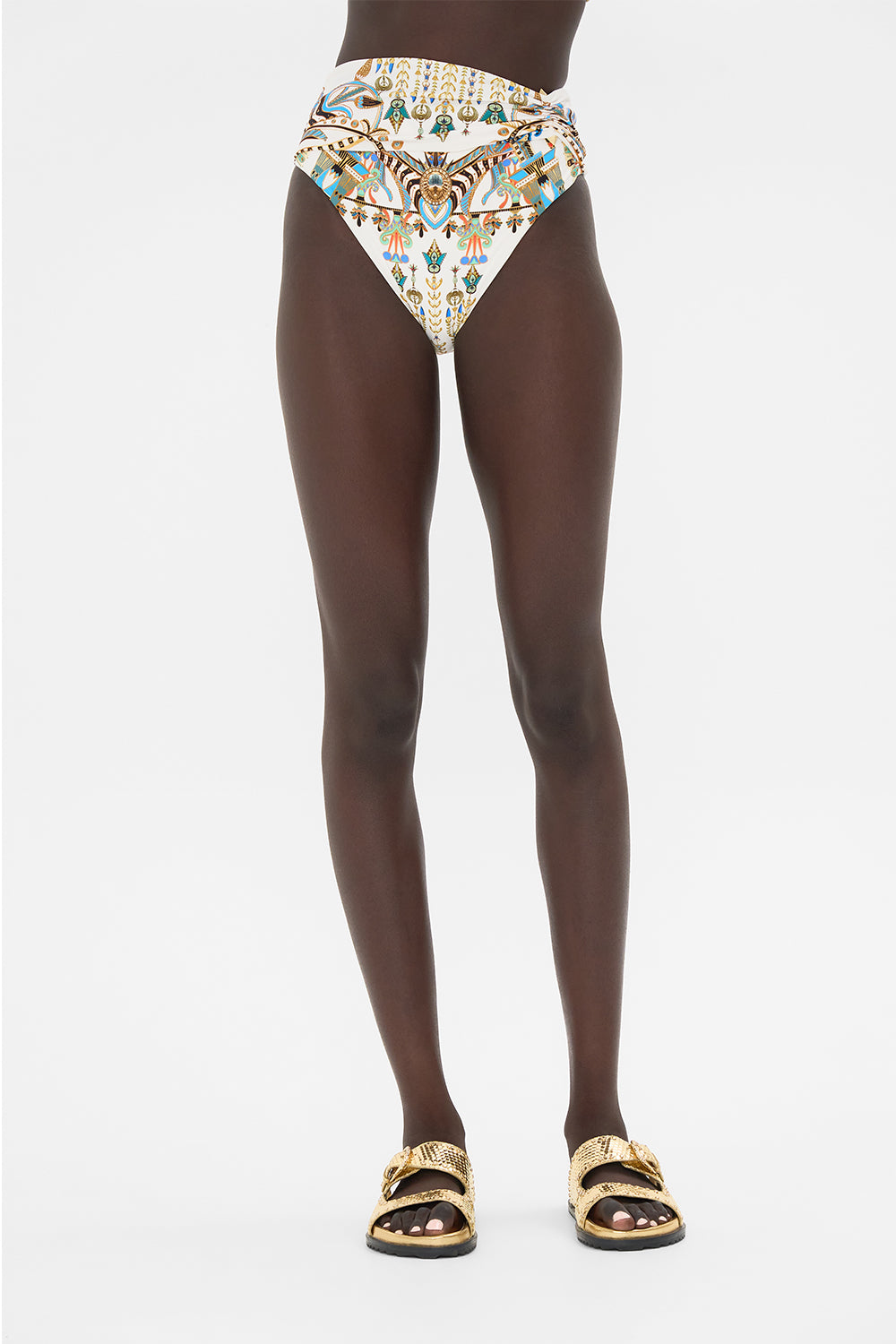 CAMILLA High Waist Pant With Front Band in Valley Of The Queens print.