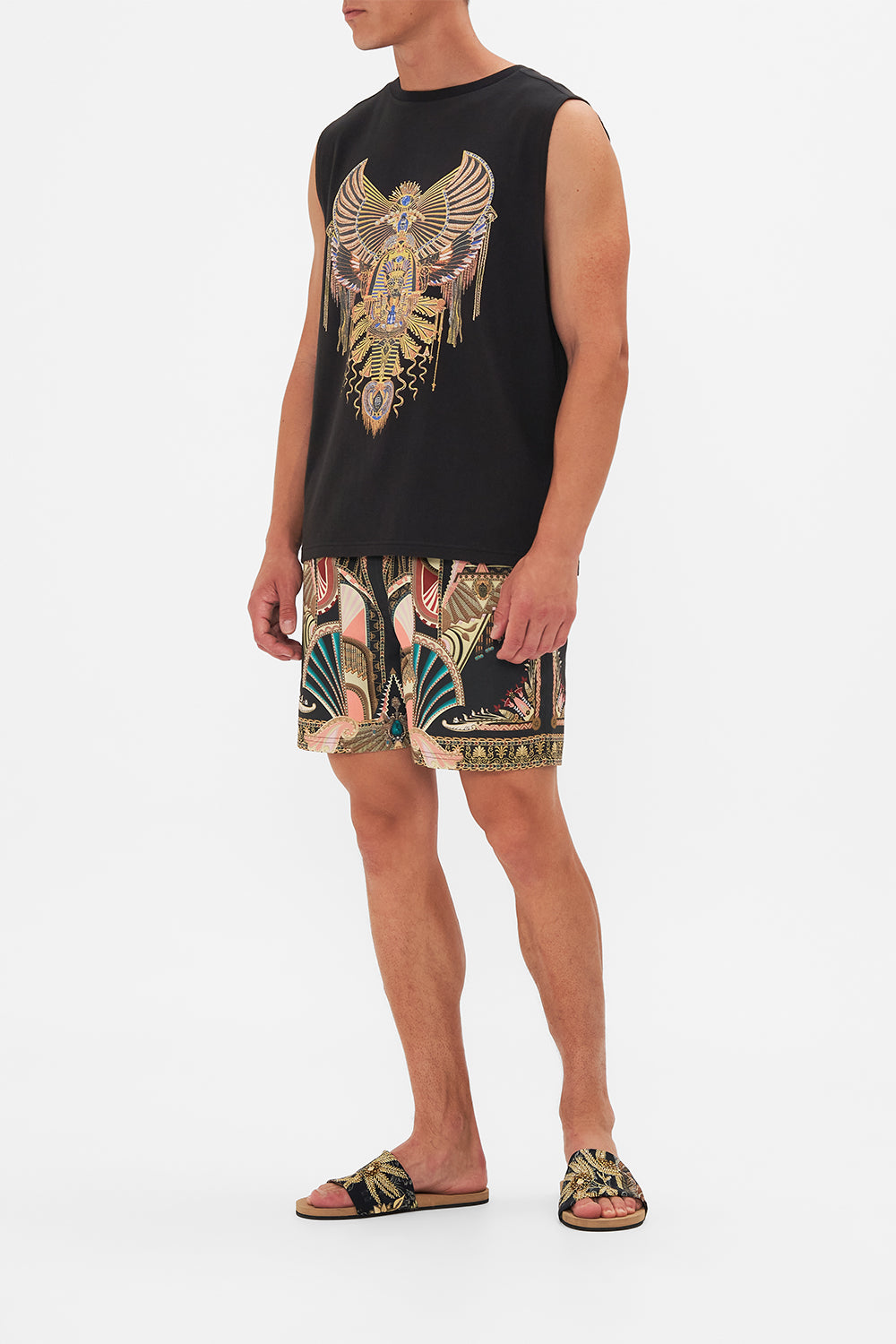 Hotel Franks By CAMILLA Black Sleeveless T-Shirt in They Called Her Nefertari print.