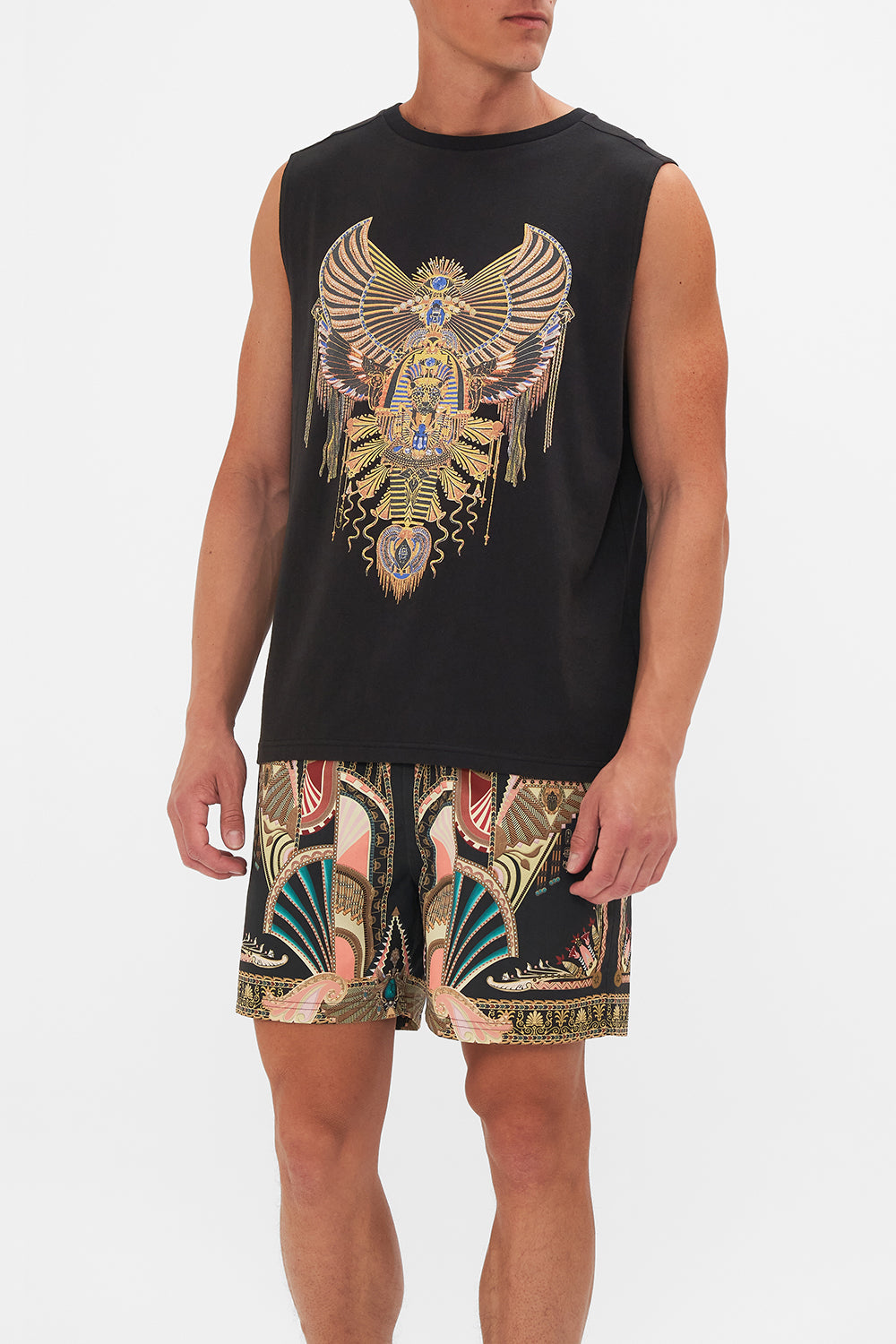 Hotel Franks By CAMILLA Black Sleeveless T-Shirt in They Called Her Nefertari print.