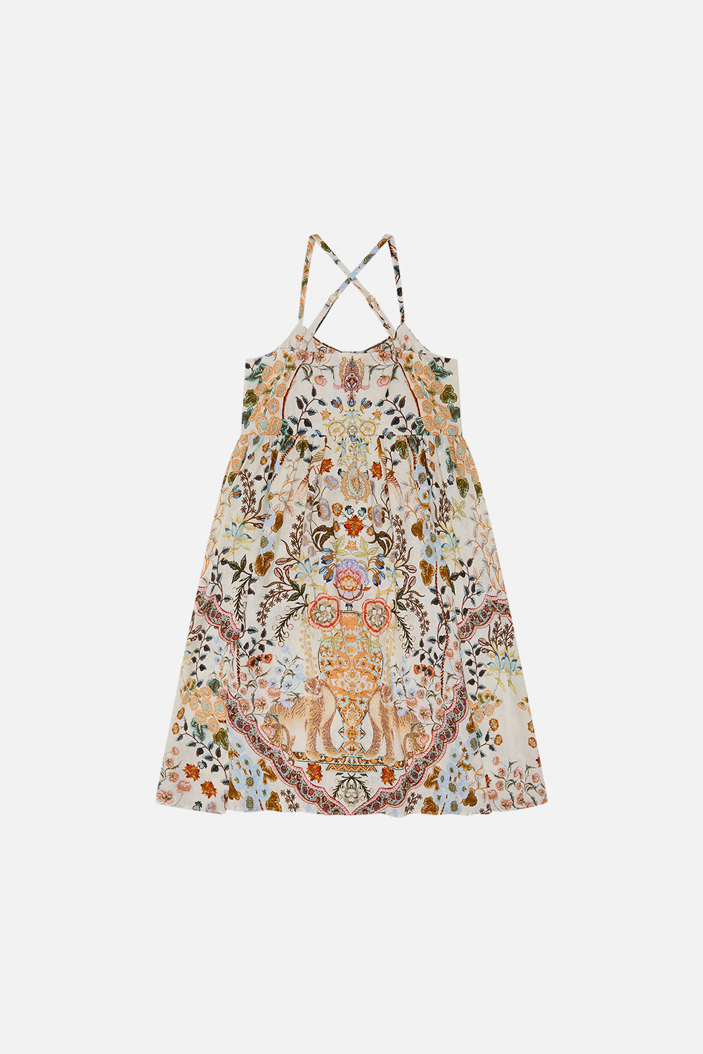 Milla By Milla By Milla By CAMILLA Kids Strappy Midi Dress w/ Crochet Pockets 4-10 in Honour of Heirlooms print
