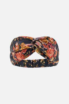 CAMILLA Floral Woven Twist Headband in Stitched in Time print
