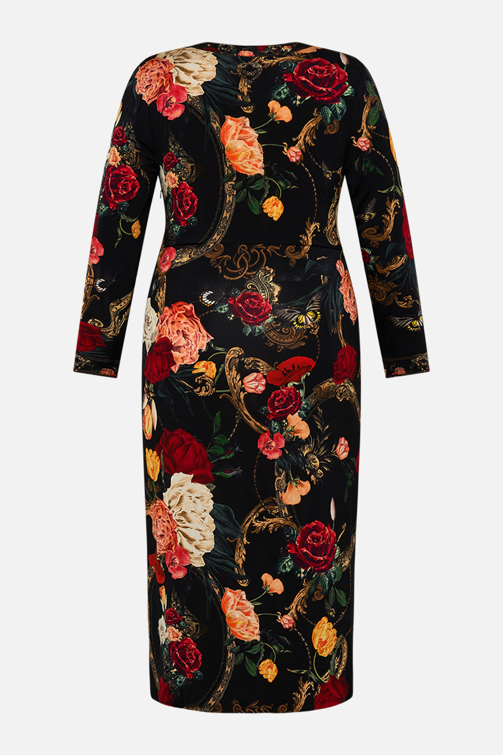 h3 product b3 V-NECK MIDI CROSS FRONT DRESS MAGIC IN THE MANUSCRIPTS hello fitted long kids-waistcoats 