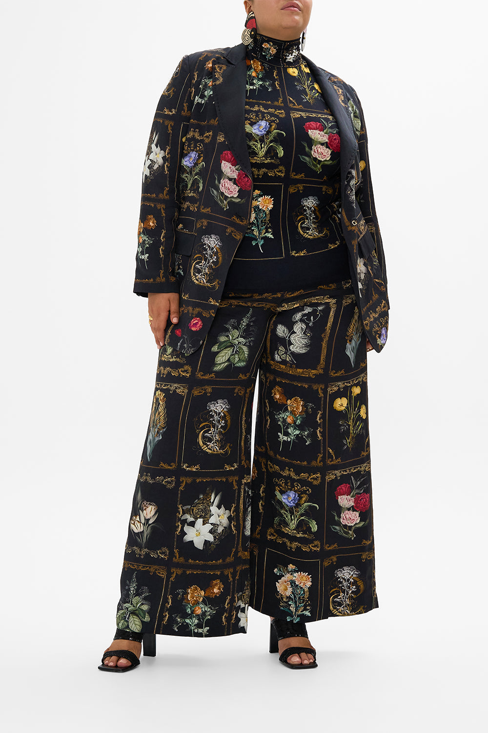 CAMILLA floral thongs in Stitched in Time print.