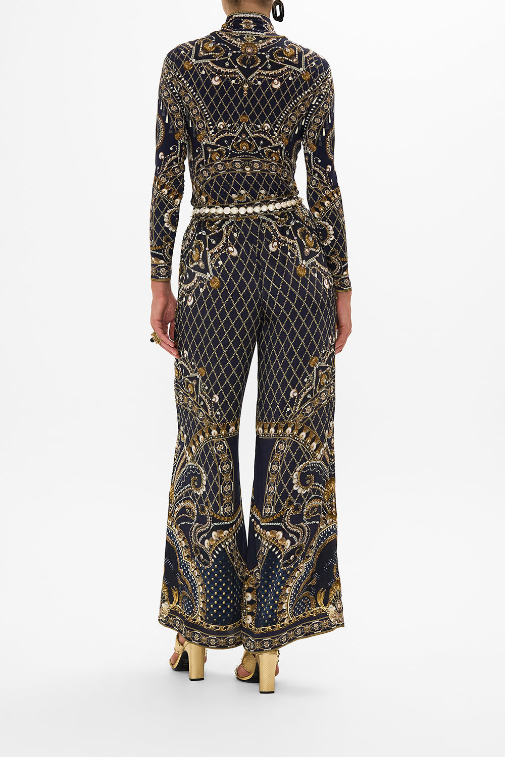 CAMILLA jersey turtleneck in Dance with the Duke print