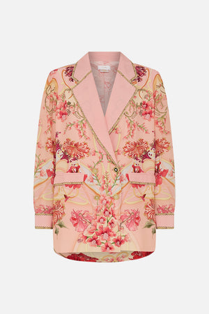 DOUBLE BREASTED SOFT JACKET BLOSSOMS AND BRUSHSTROKES