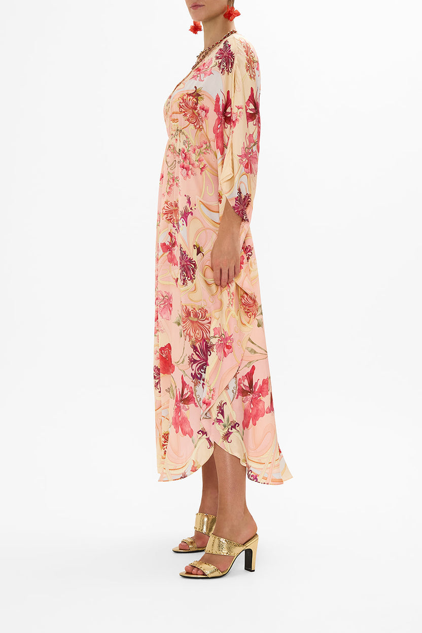 LARGE MAKEUP CLUTCH BLOSSOMS AND BRUSHSTROKES