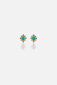 CAMILLA jewellery turquoise and pearl earrings 