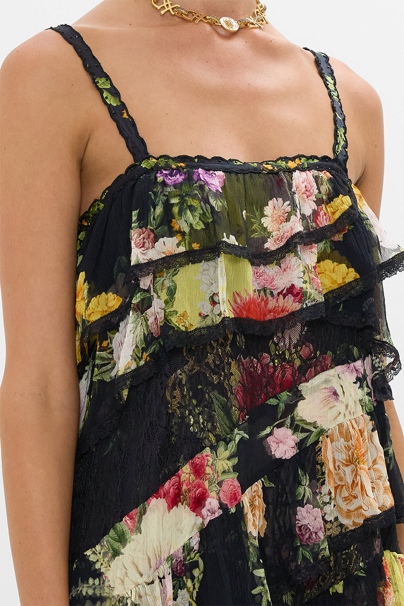 ASYMMETRIC SPLICED LACE DRESS PATCHWORK ALCHEMY