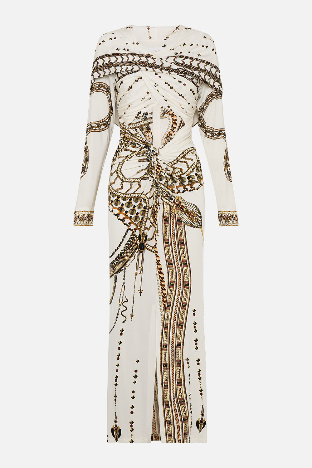 TWIST FRONT JERSEY HOODED DRESS GODDESS ENERGY