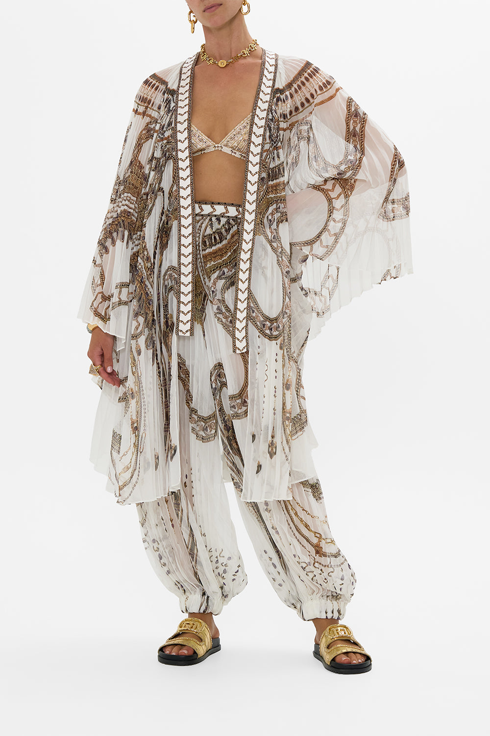 CAMILLA Pleated Layer in Goddess Energy print