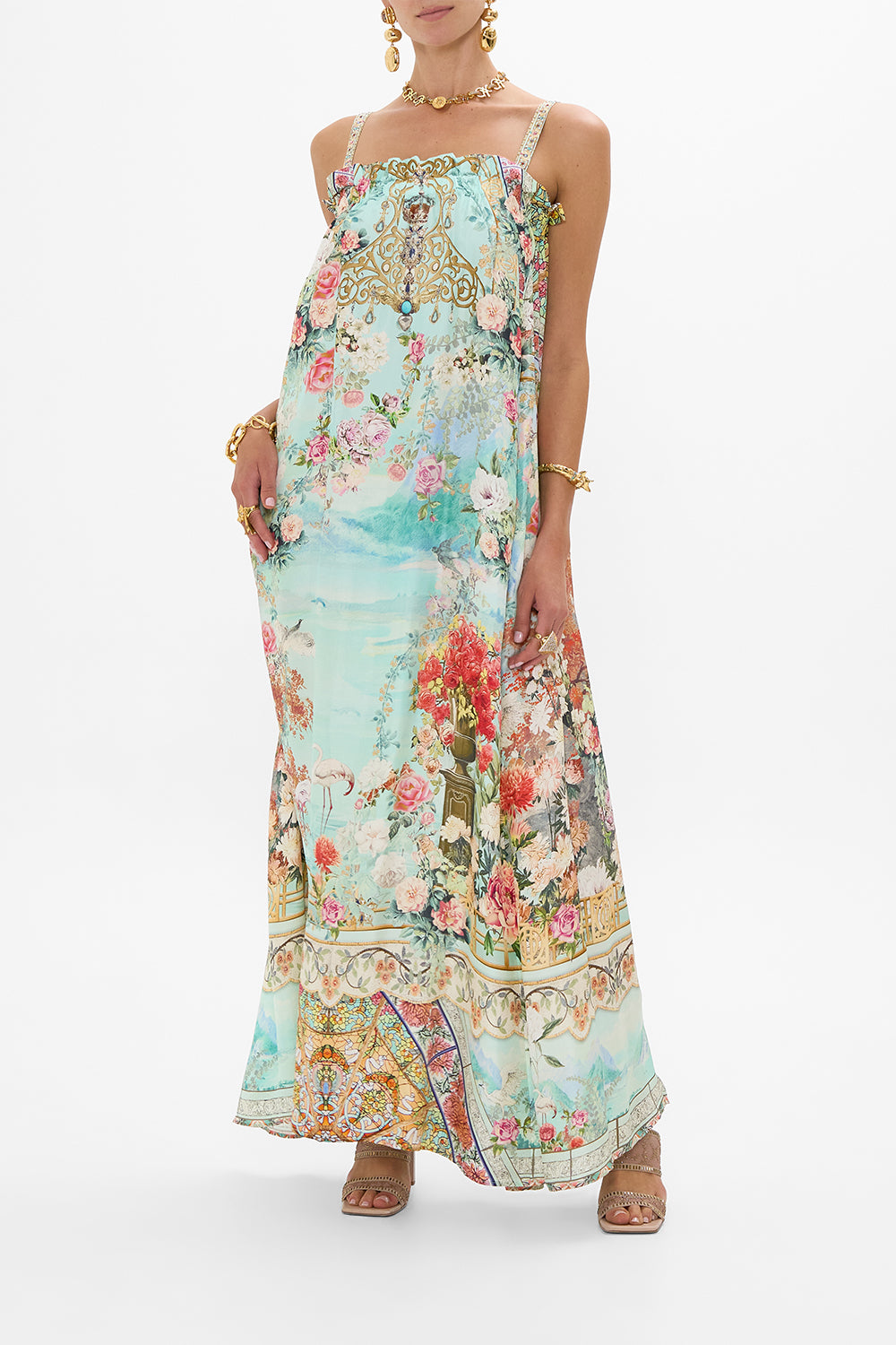 CAMILLA Wide Strap Sundress in The Jewellery Museum print