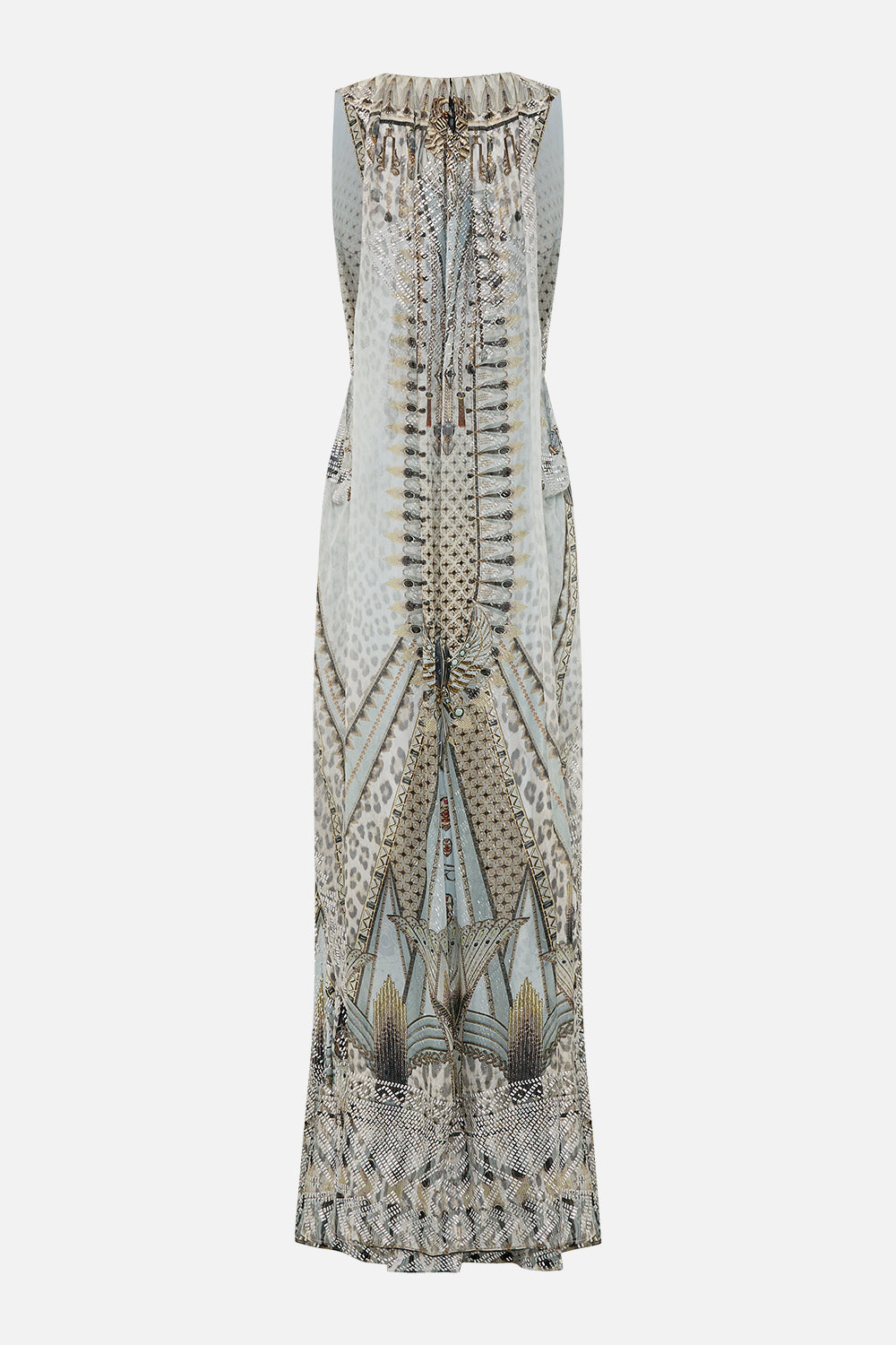 SLEEVELESS DRAPED T BACK LONG DRESS SAHARA STARLET