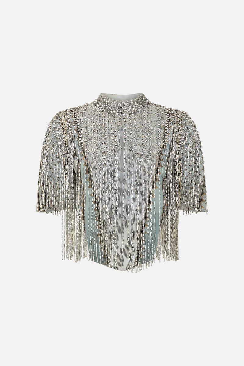 GILDED MESH TOP WITH NECKPIECE SAHARA STARLET