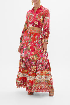 CAMILLA Cropped Wrap Shirt in Sweet Home Alexandria print