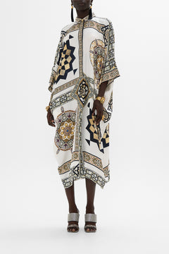 CAMILLA Batwing Kaftan in Tile Style Print.