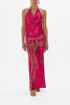 CAMILLA Draped Top With Hardware in Kissed By A Cobra print