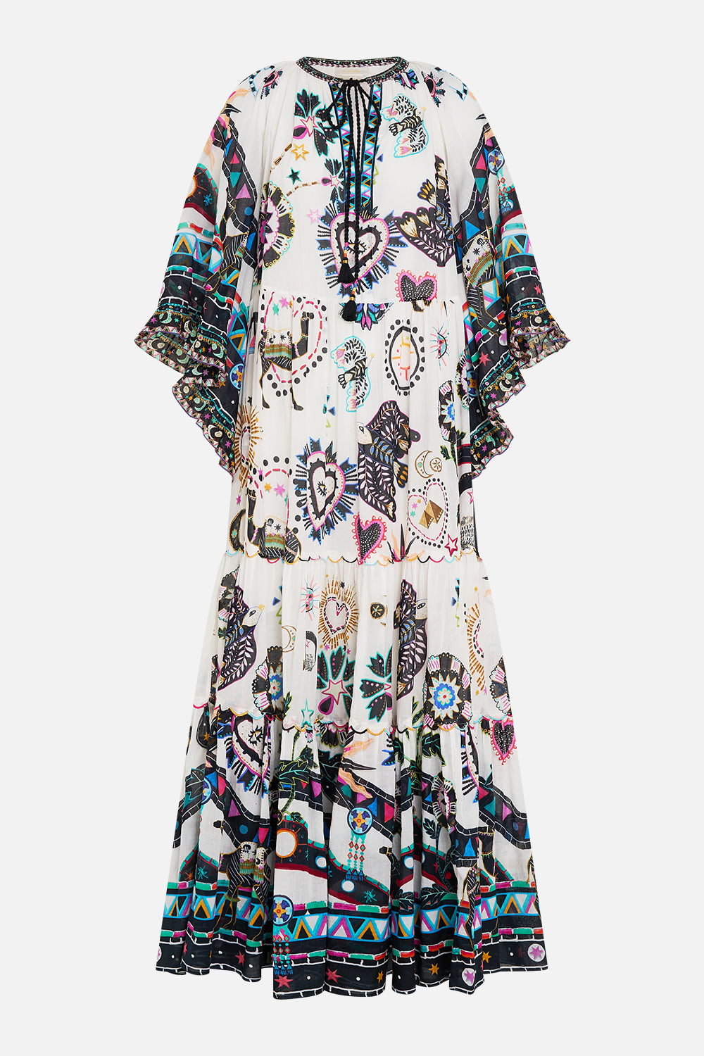 WIDE SLEEVE GATHERED DRESS NUBIAN WONDERLAND