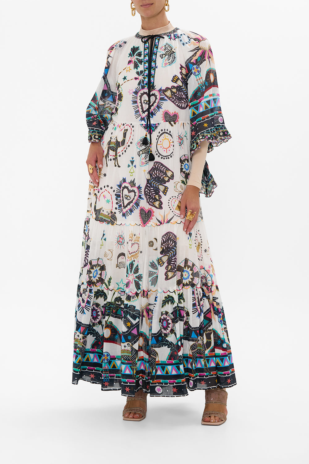 WIDE SLEEVE GATHERED DRESS NUBIAN WONDERLAND