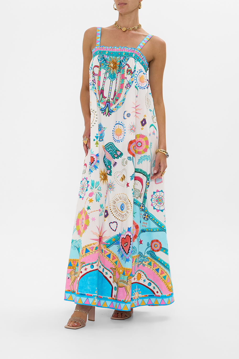 WIDE STRAP SUNDRESS LIVING IN COLOUR