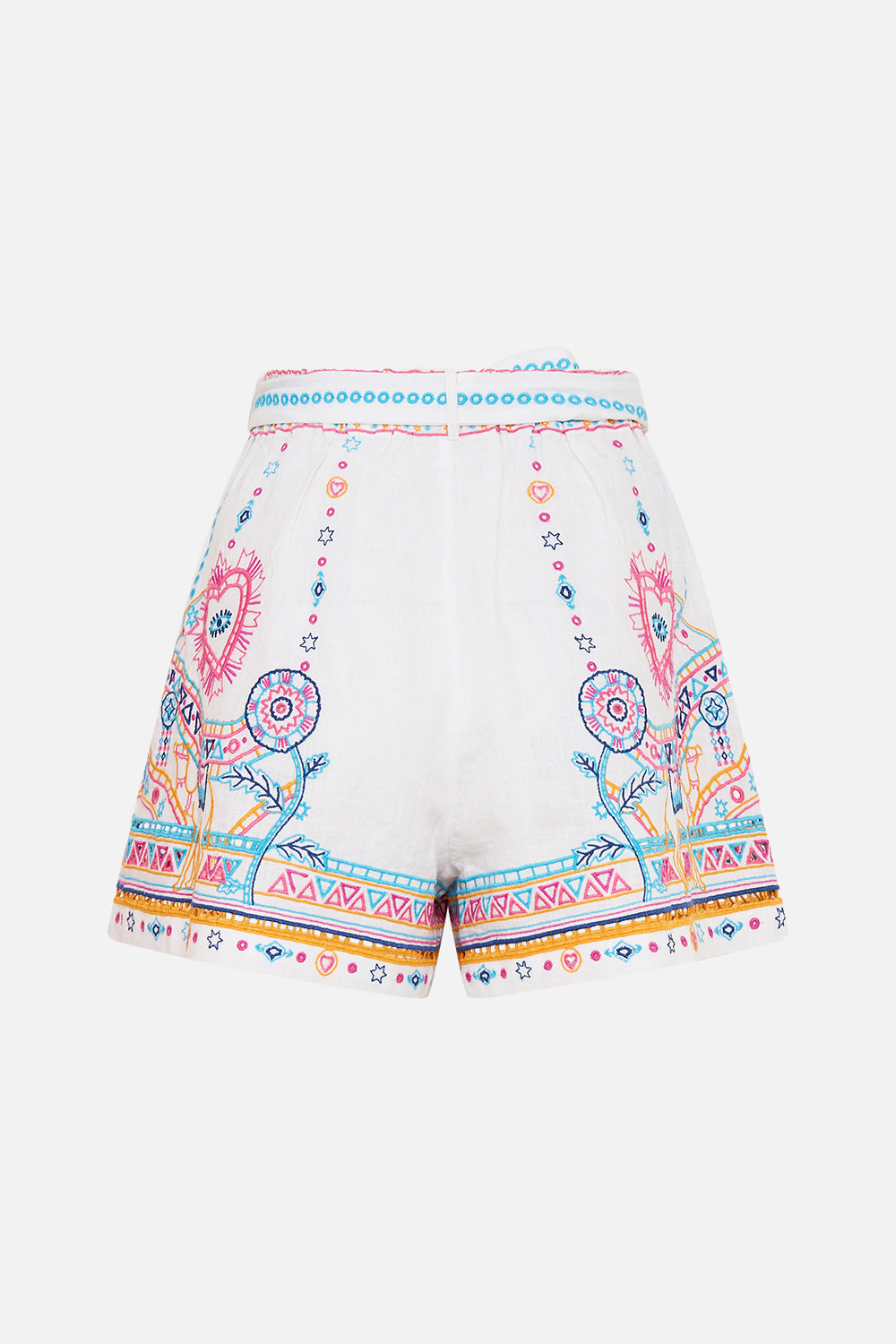 The CAMILLA TUCK FRONT SHORT WITH BELT LIVING IN COLOUR