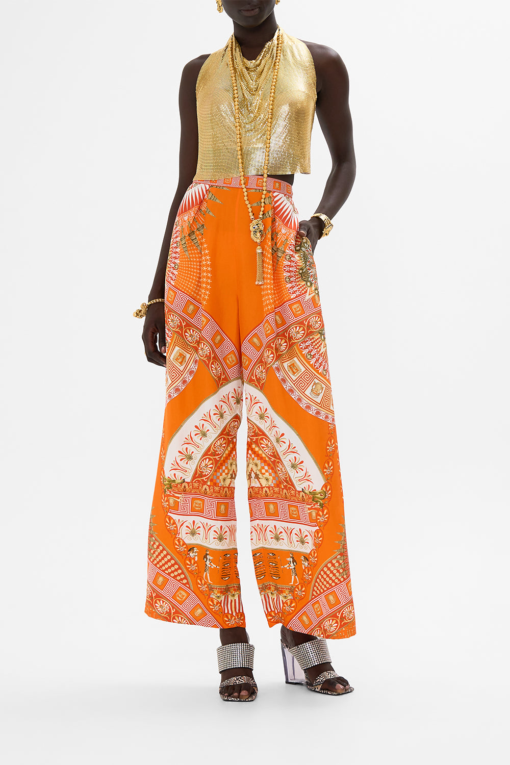 CAMILLA Tuck Front Pant in The Obelisk Gate Print.