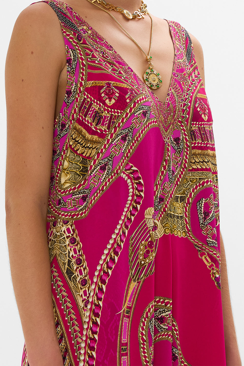 V NECK FLARED JUMPSUIT KISSED BY A COBRA