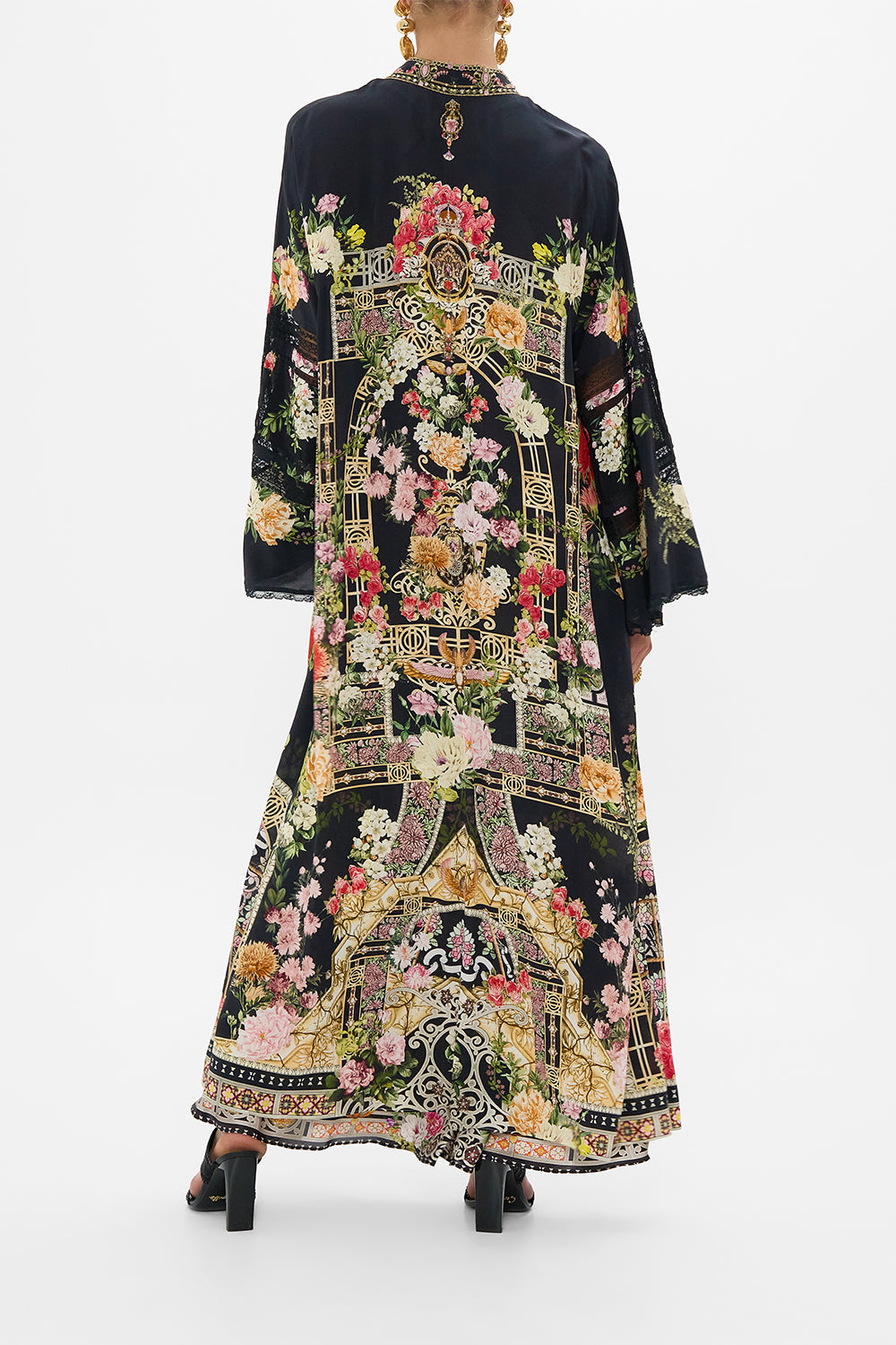 FLARE SLEEVE LONG ROBE ADORNED IN ALEXANDRIA