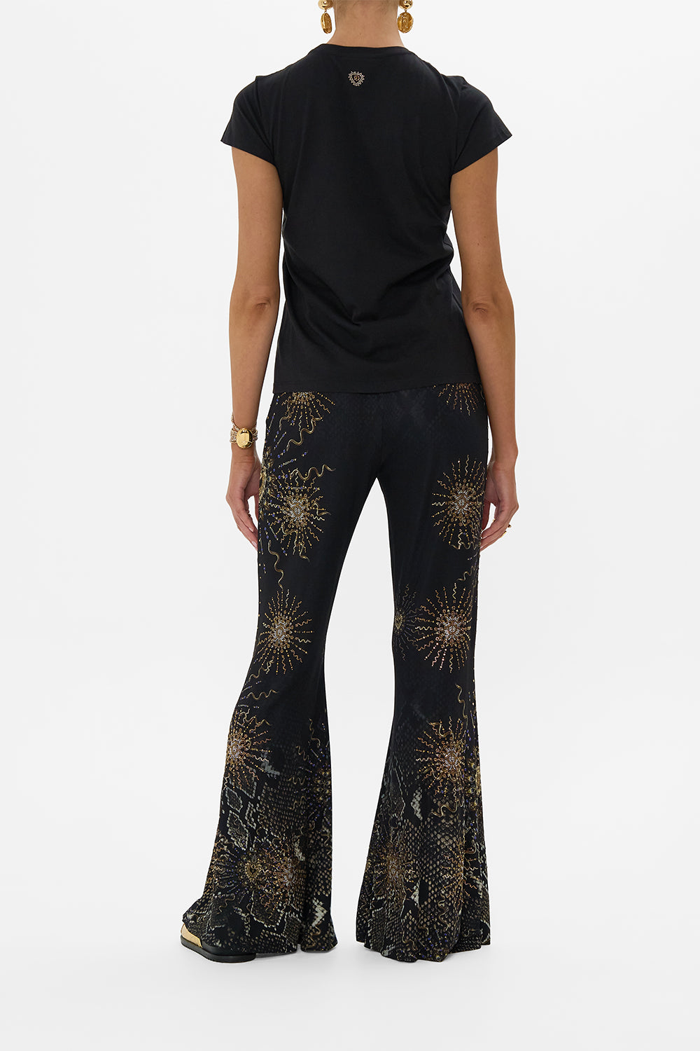 SLIM FIT ROUND NECK T-SHIRT - BLK/GOLD CALL ME CLEOPATRA